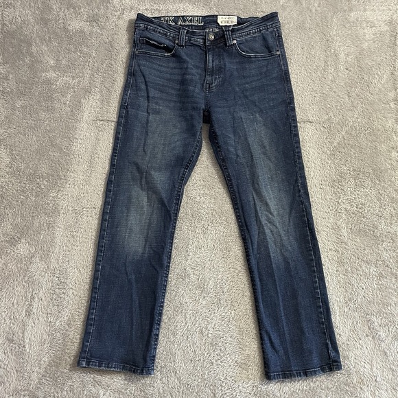 Other - TK Axel‎ Jeans Mens 34x32 Slim Boot Cut Blue Denim Dark Wash Mid Rise Stretch